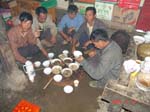 cha village eating and drinking rice wine